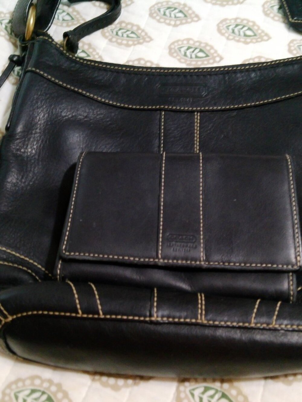 COACH BLACK SHOULDER BAG AND WALLET GOOD CONDITION - Picture 7 of 13